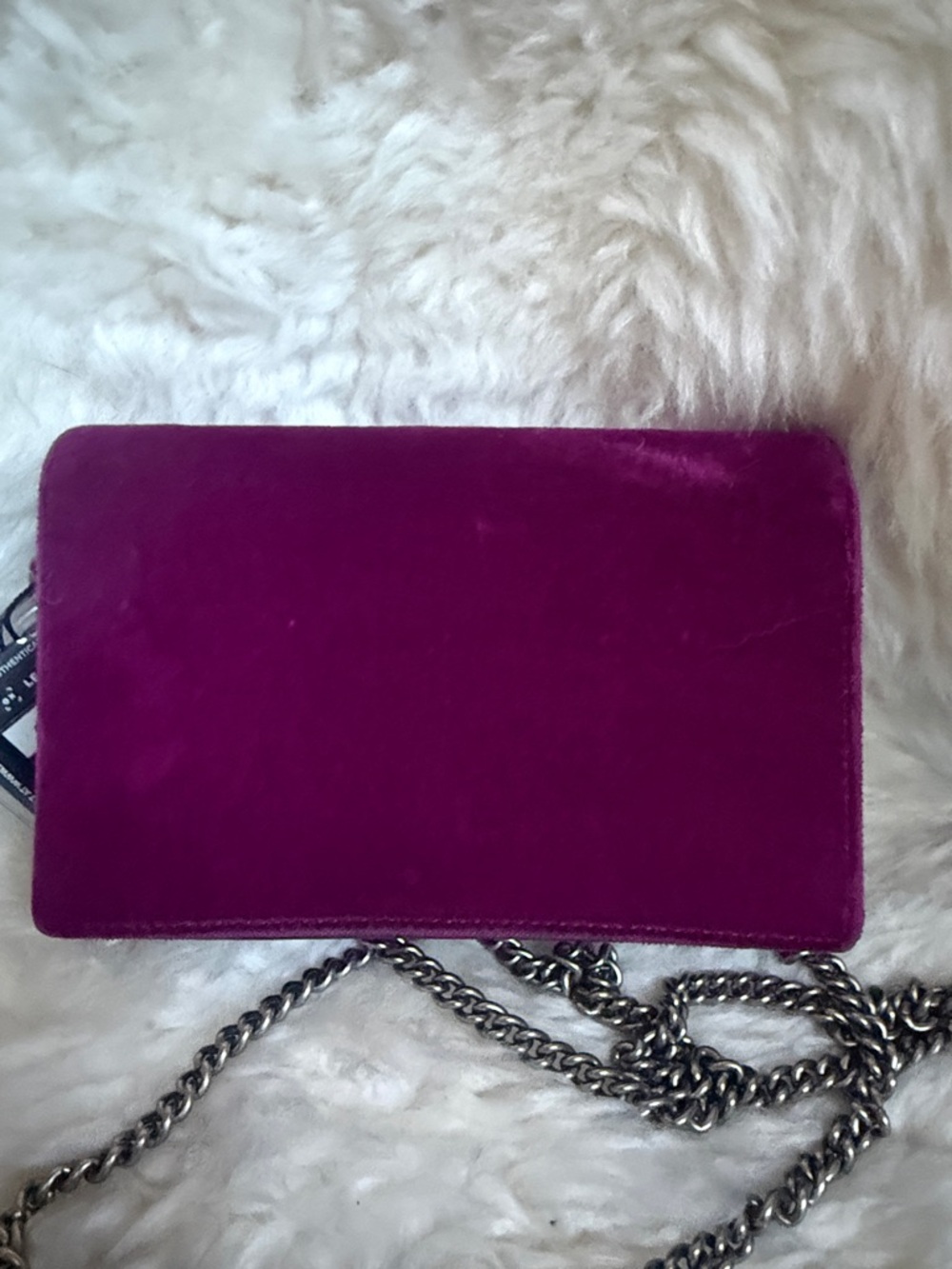 Gucci Dionysus Magenta Velvet Crossbody with Silver-Tone - Picture 6 of 7